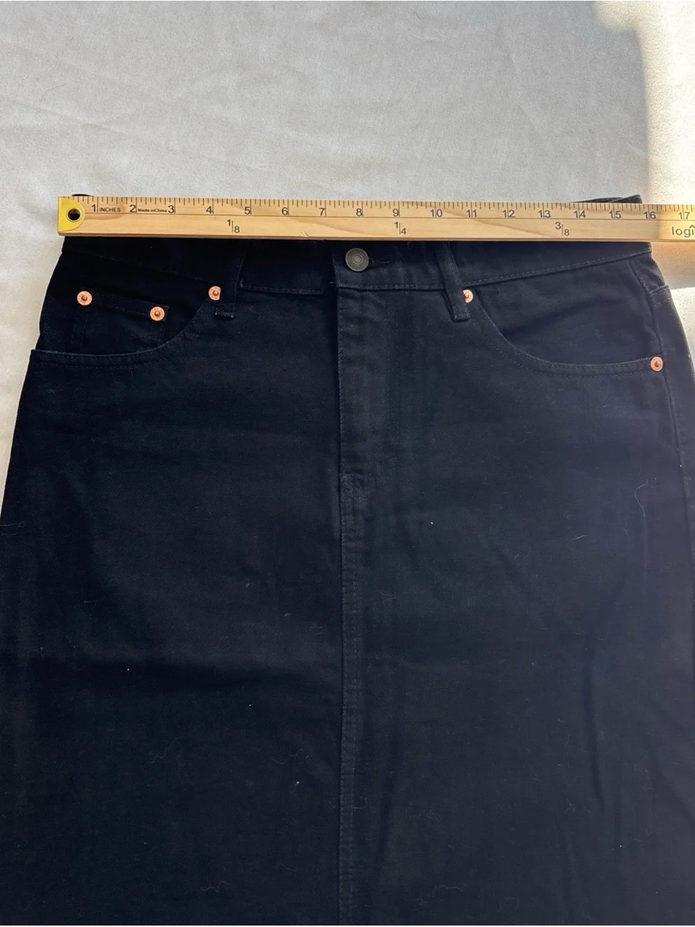 Motel Rocks Black Maxi Skirt Middle Slit S